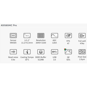 ZWO ASI585MC Pro camera raffreddata