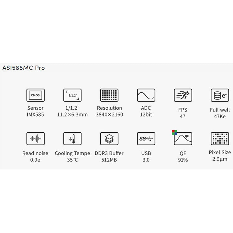 ZWO ASI585MC Pro camera raffreddata