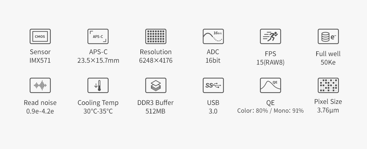 ZWO ASI2600MM Duo fotocamera astronomica monocromatica APS-C