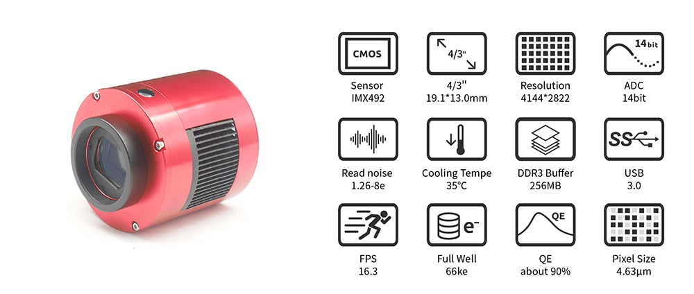 ZWO ASI294MM Pro fotocamera astronomica monocromatica