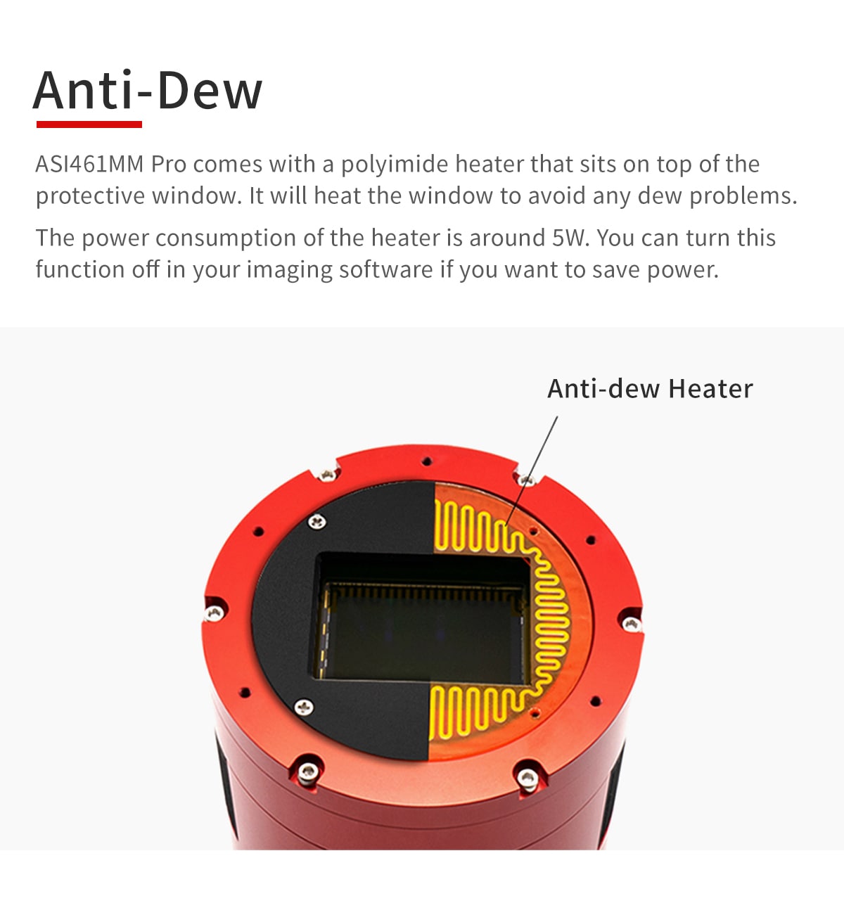 ZWO ASI461MM-P camera astronomica CMOS monocromatica raffreddata