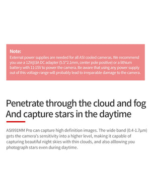 ZWO ASI991MM-P camera astronomica NIR SWIR con sensore InGaAs