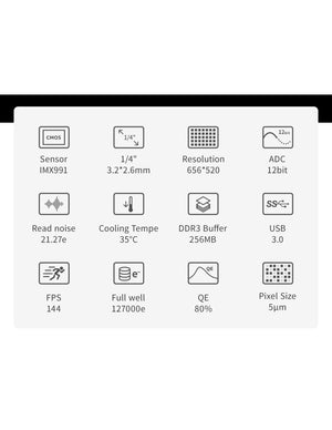 ZWO ASI991MM-P camera astronomica NIR SWIR con sensore InGaAs