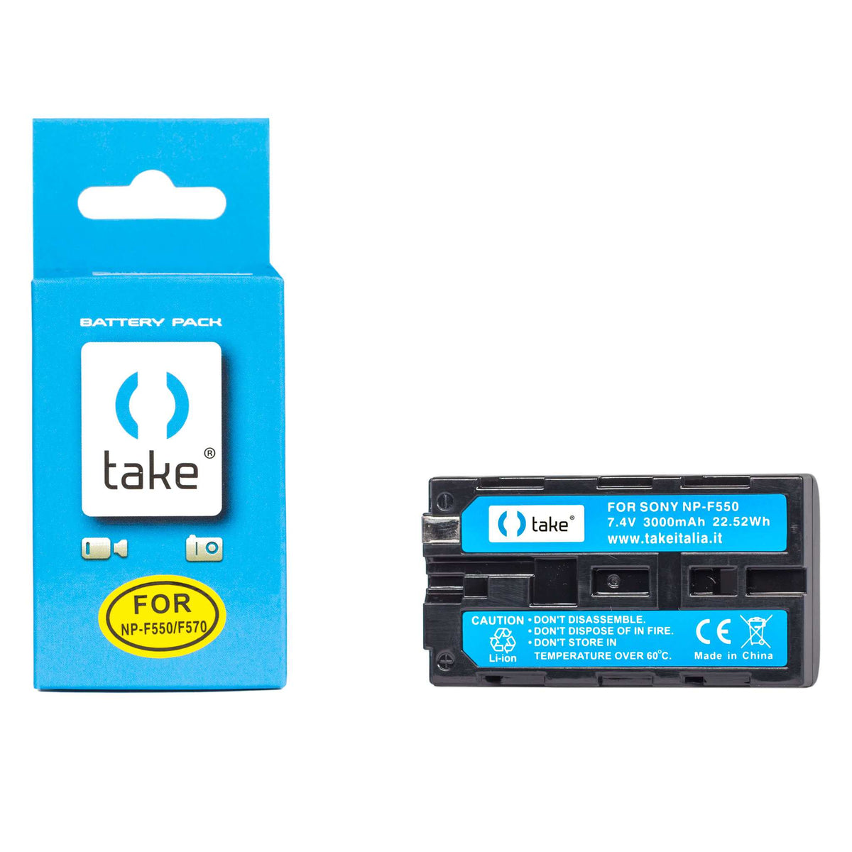 Kit Video NP-F – batteria Take NP-F550/F570 3000mAh
