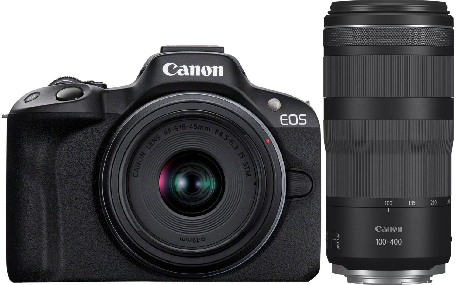 Canon EOS R50 black + 18-45mm IS STM + RF 100-400mm f/5.6-8 IS USM | Teleobiettivo Zoom per Canon RF