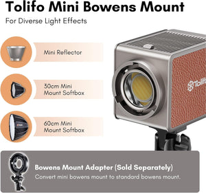 Tolifo Pl 200b Ac LED Video Light 2700k 6500k 41200lux 1m 27 CRI 97 TLCI 98 12 Effetti Lighting