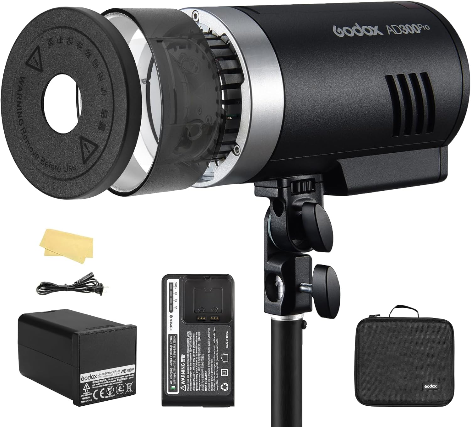 Godox AD300Pro TTL Flash Flash Portatile con Batteria 2.4G HSS 1/8000s, 3000-6000K, attacco bowens