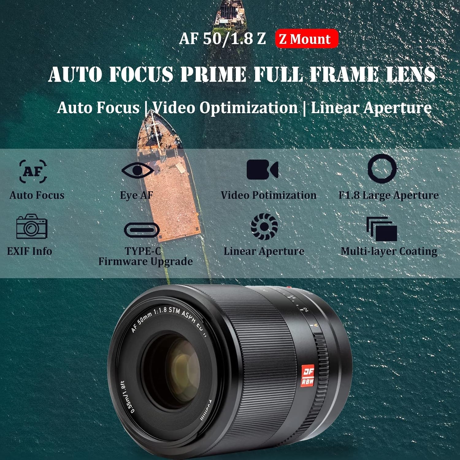 Obiettivo Viltrox 50mm f/1.8 STM Full Frame con messa a Fuoco Automatica per Fotocamera Nikon Z