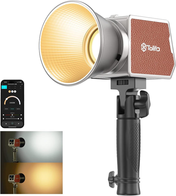 Tolifo PL-60B 60W LED Video Light con batteria integrata, COB per fotografia con attacco Bowens 