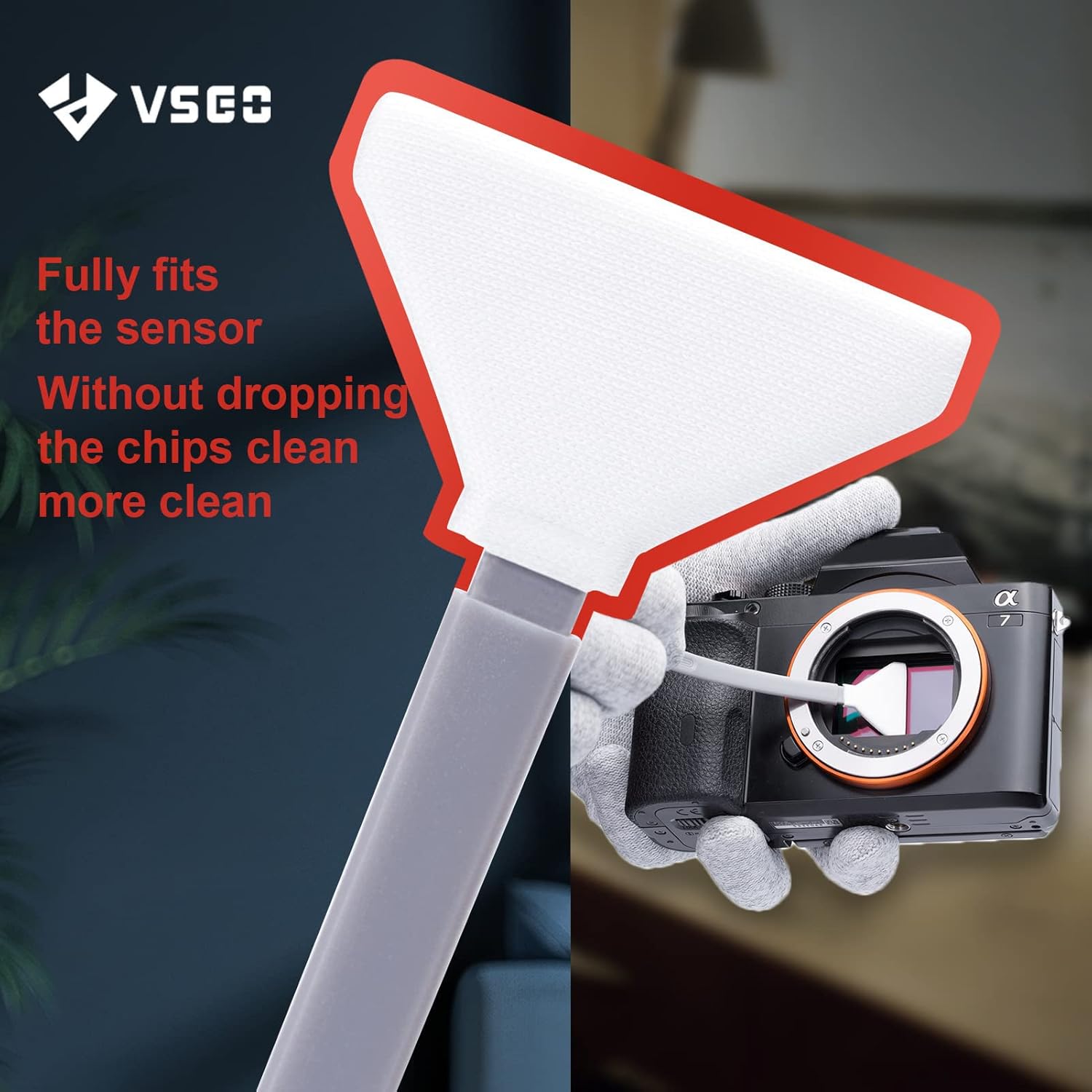 VSGO Vs S04E Kit Pulizia Sensore per Mirrorless Medio Formato 12 Tamponi 34mm Liquido 10mm