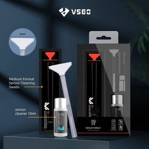 VSGO Vs S04E Kit Pulizia Sensore per Mirrorless Medio Formato 12 Tamponi 34mm Liquido 10mm