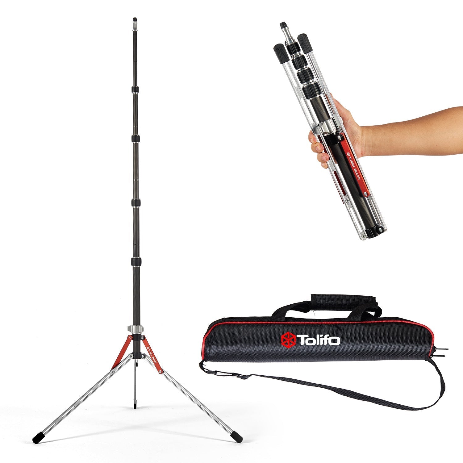Stativo leggero CTZ-210 in fibra di carbonio, 210cm