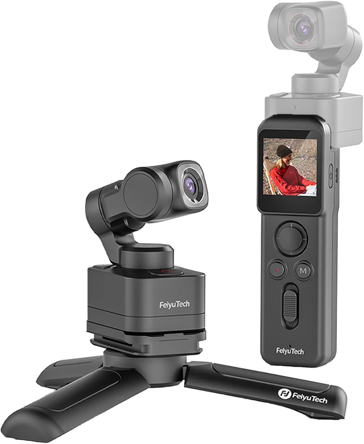 Feiyu Pocket 3 Action cam 4K con Impugnatura Remota – 12MP Stabilizzazione 3 Assi Grandangolo 180°