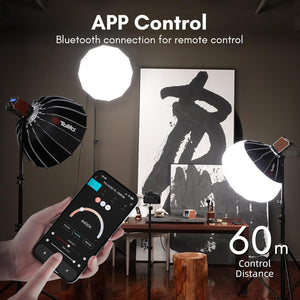 Tolifo Pl 60b 60w LED Video Light con Batteria Integrata COB per Fotografia con Attacco Bowens