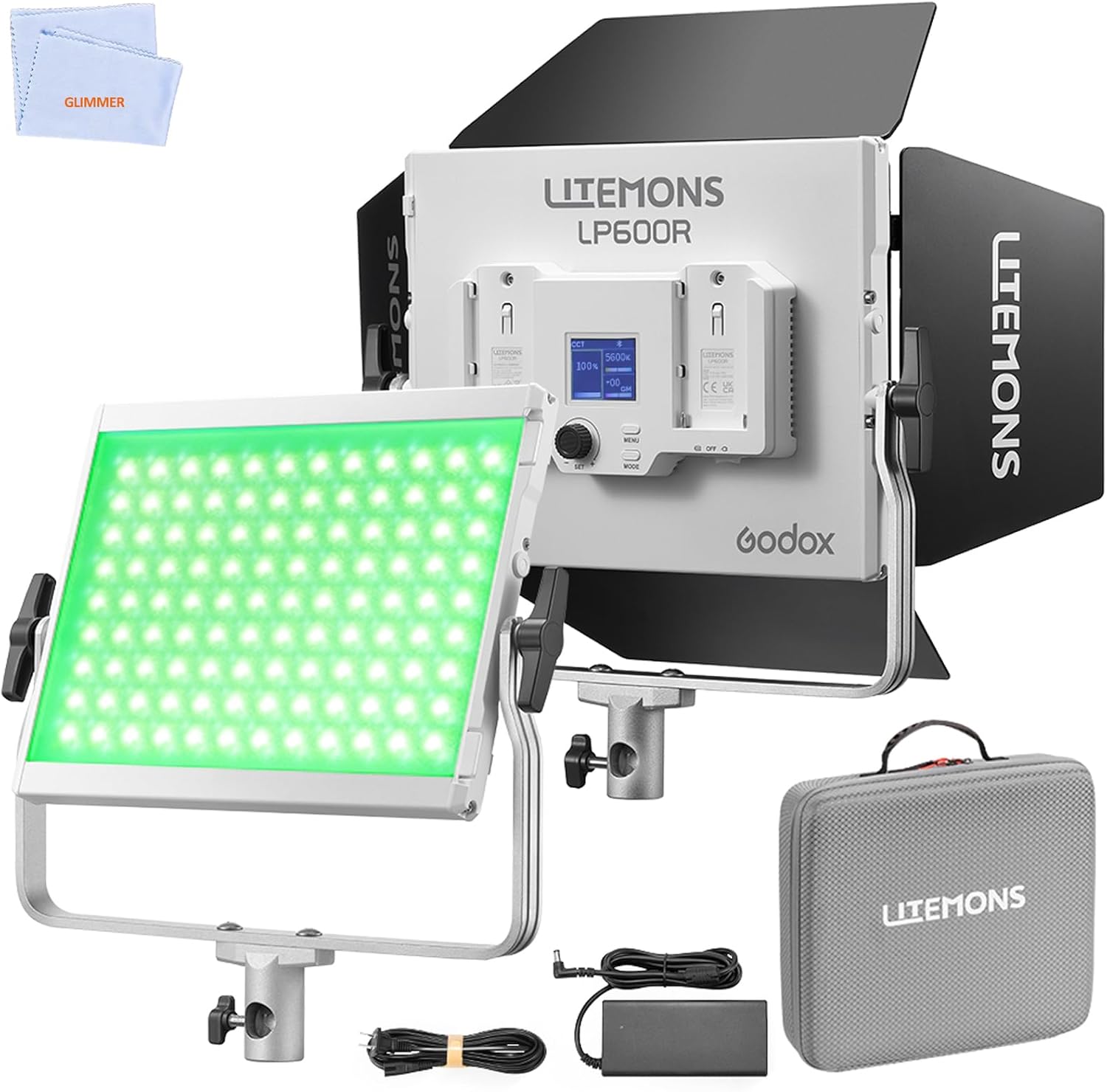 Godox Litemons LP600R -Pannello luminoso a LED RGB con controllo da smartphone, 60W per foto o video