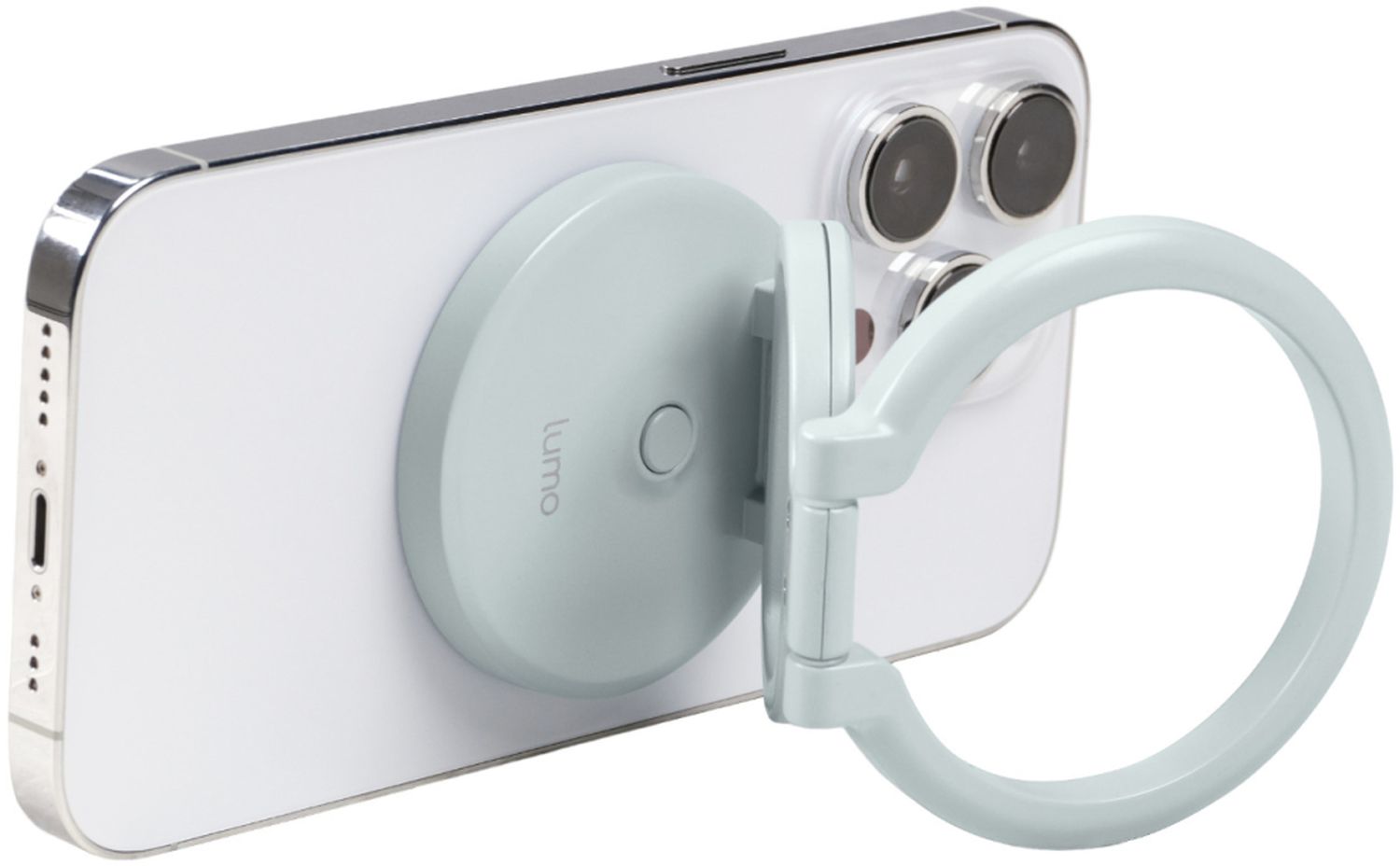 NANLITE lumo smartphone ring light with clever folding mechanism mint