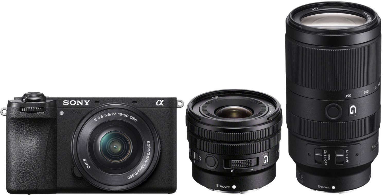 Sony Alpha 6700 con 16-50mm 10-20mm f/4 G 70-350mm f/4.5-6.3 G
