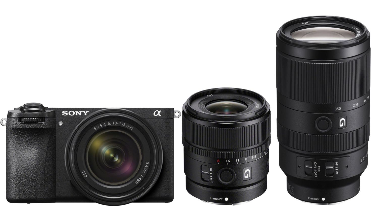 Sony Alpha ILCE-6700 + 18-135mm + 15mm f/1.4 G + 70-350mm f/4.5-6.3 G