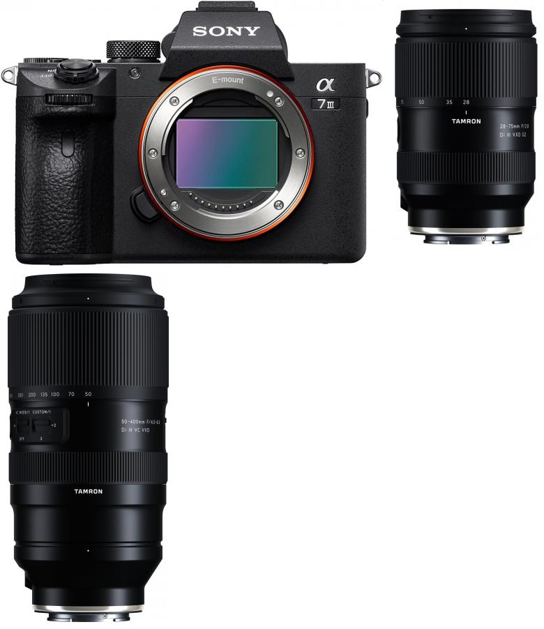 Sony Alpha ILCE-7 III con Tamron 28 75mm f/2.8 Tamron 50 400mm f/4.5 6.3