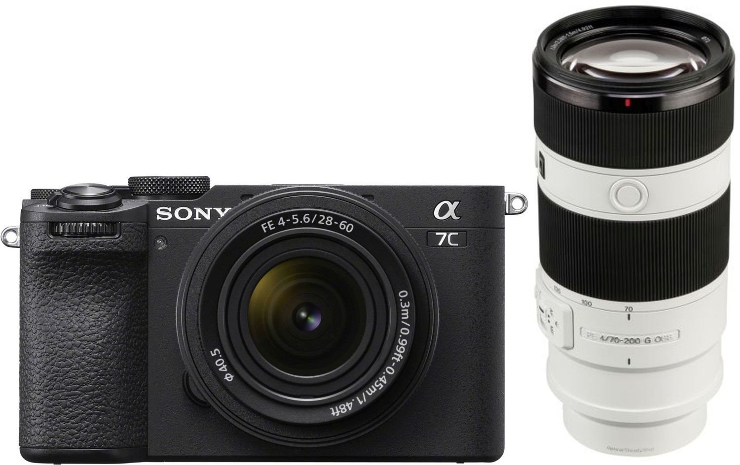 Sony Alpha 7C II nero con 28-60mm Sony 70-200mm f/4