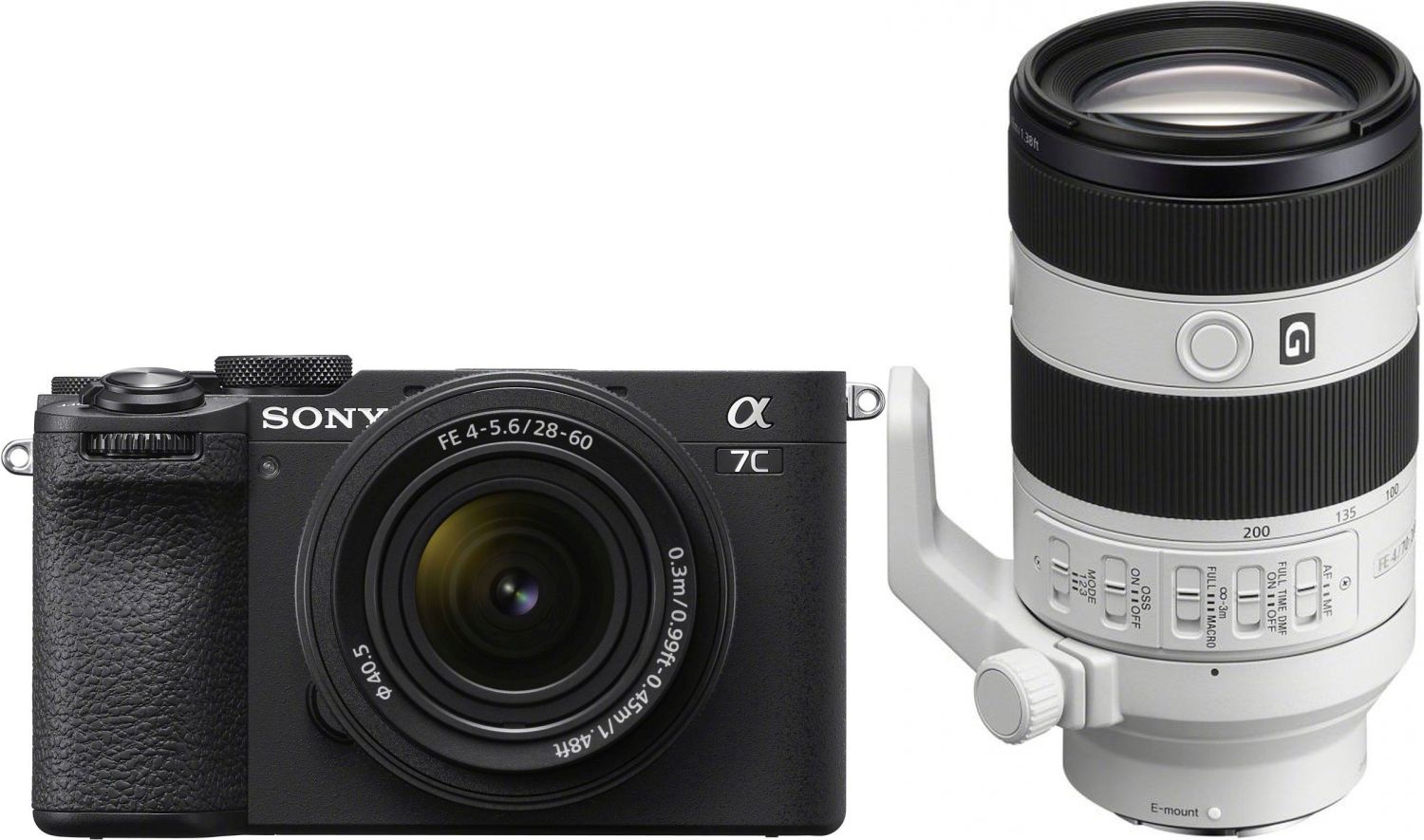 Sony Alpha 7C II nero con 28-60mm Sony 70-200mm f/4 II