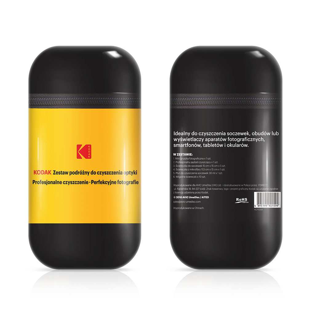 Kodak kit di pulizia da viaggio per ottiche con liquido pompetta panno lenspen e borsa da trasporto