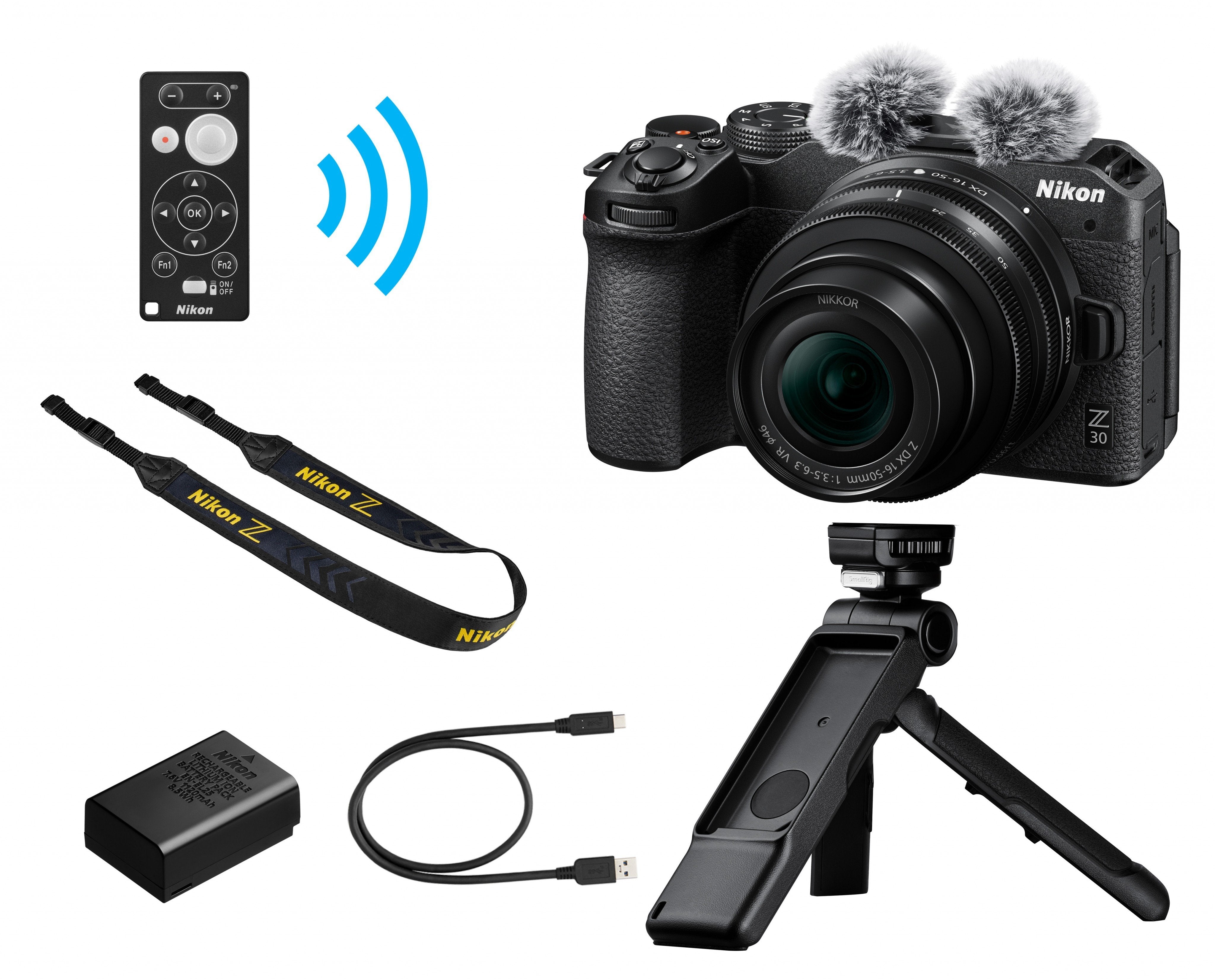 Nikon Fotocamera Z30 + Obiettivo Z DX 16-50 Video Vlogger Kit + SD 64GB Lexar Blue Series 800x - GARANZIA NITAL 4 ANNI ITALIA