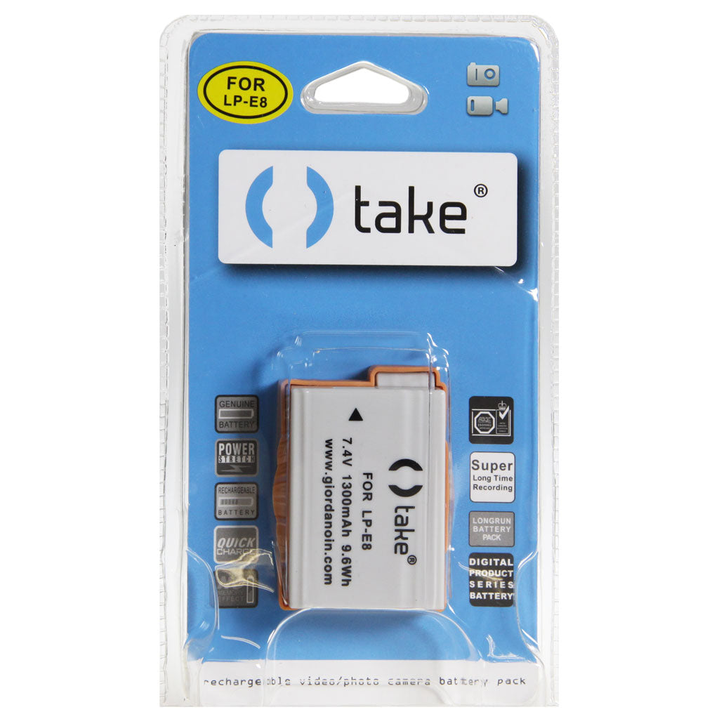 Take TK-LP-E8B Compatibile con Batteria Li-Ion 1300mah Canon LP-E8 in Blister