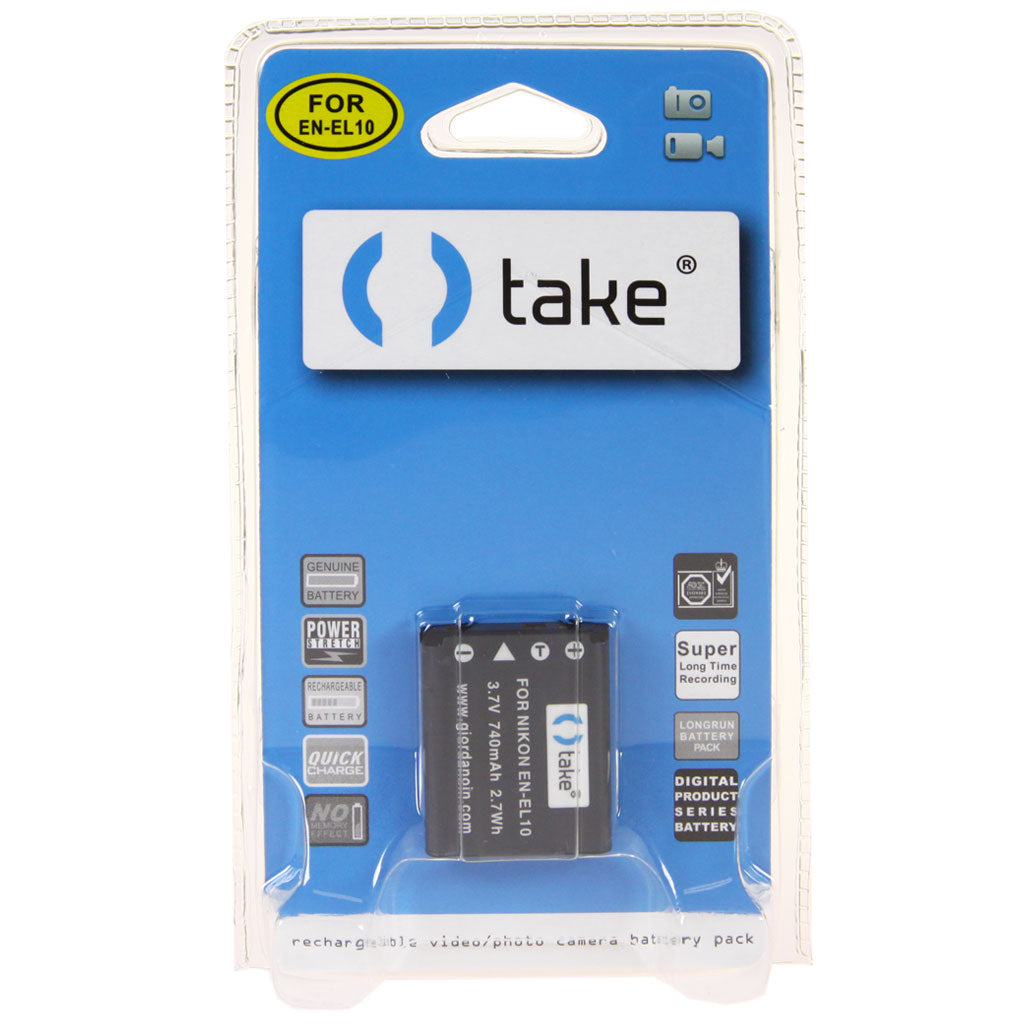 Take TK-EN-EL10B Batteria Li-Ion 740mah Compatibile Sostituisce Nikon EN-EL10 in Blister