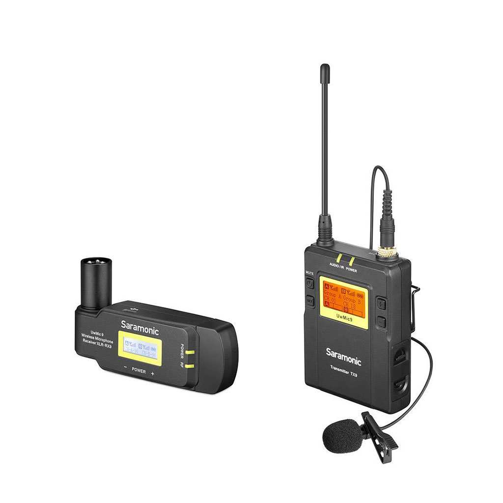 Saramonic UwMic9 Kit 7 RX-XLR9+TX9 Sistema di Microfono Wireless UHF (Trasmettitore con Lavalier + Ricevitore XLR)