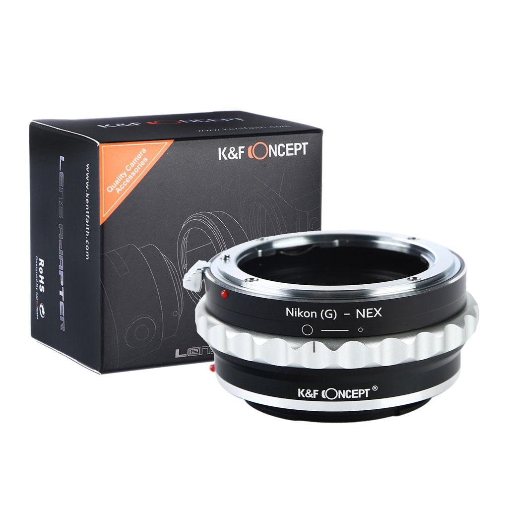 K&F Concept Anello Adattatore da Obiettivi Nikon Nikkor G a Sony E-Mount con Regolazione Diaframmi