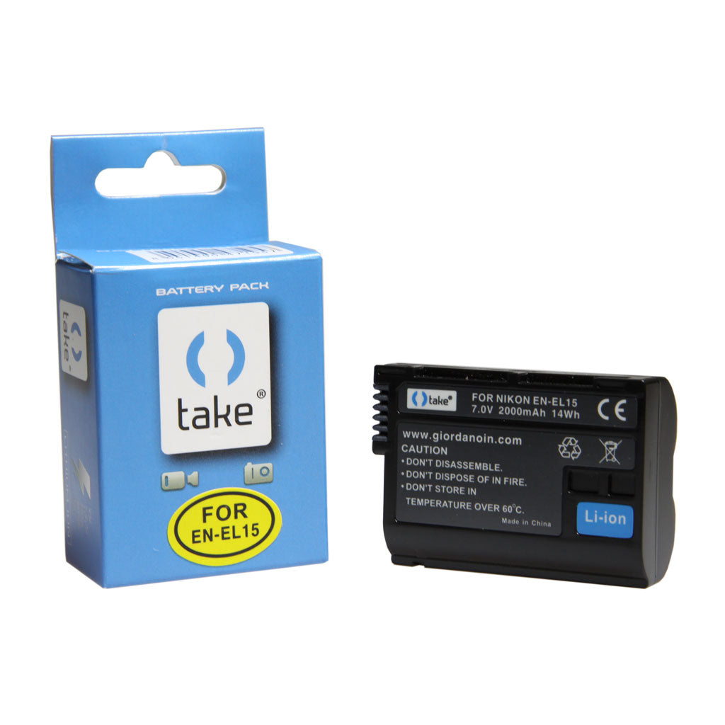 Take TK-EN-EL15C Compatibile con Batteria Li-Ion 2000mah Nikon EN-EL15
