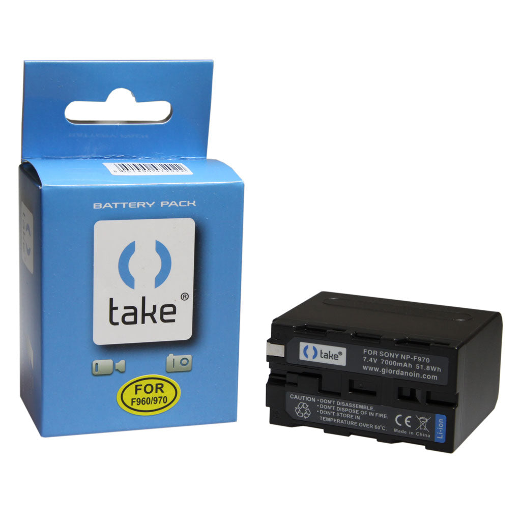 Take TK-F970C Compatibile con Batteria Li-Ion 7000mah Sony NP-F960, NP-F970