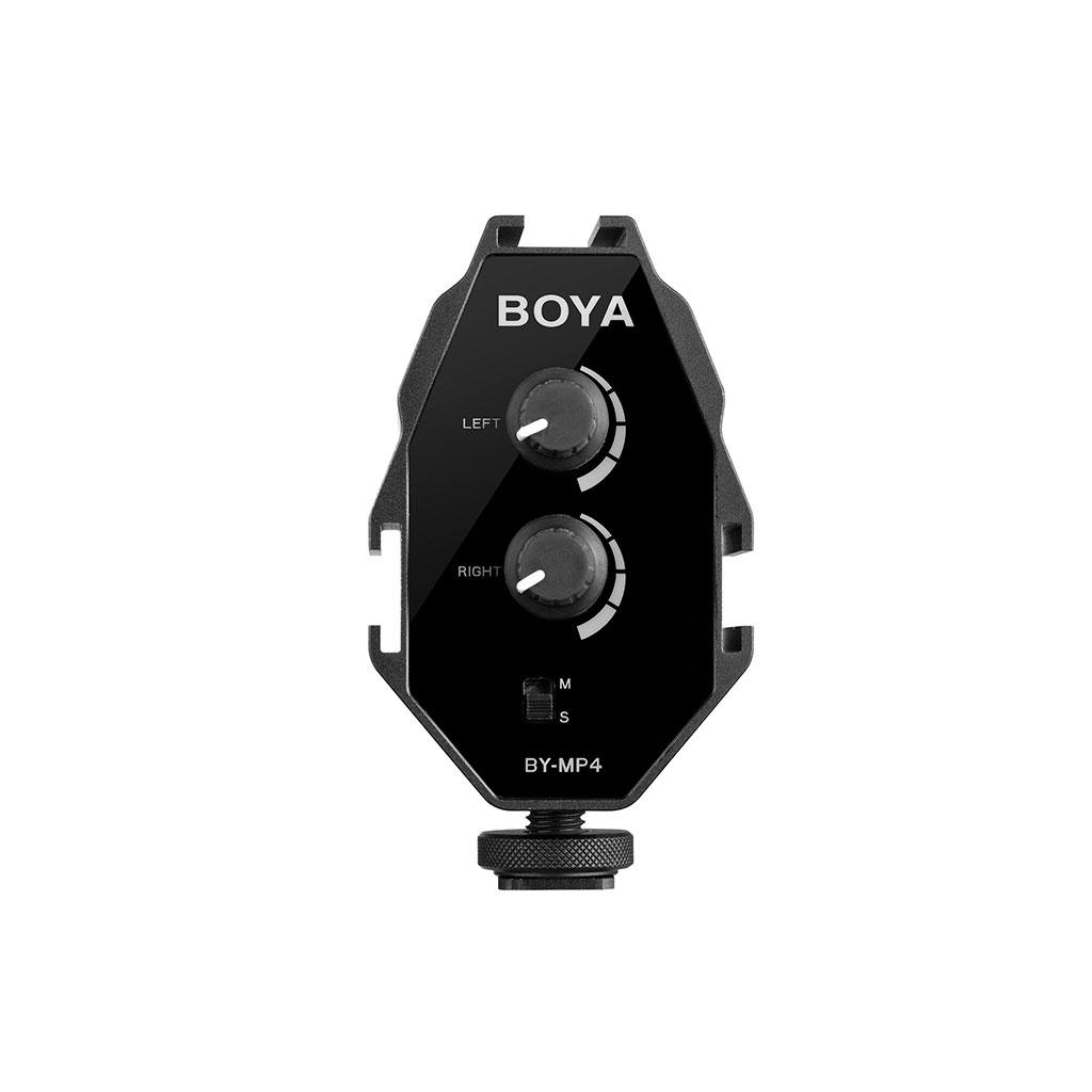 Boya BY-MP4 Adattatore Audio Mixer 2 Canali Jack 3,5mm TRS e TRSS per Fotocamera e Smartphone
