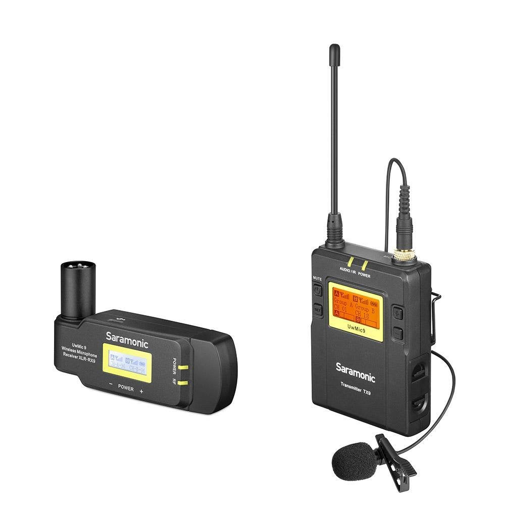 Saramonic UwMic9 Kit 7 RX-XLR9+TX9 Sistema di Microfono Wireless UHF (Trasmettitore con Lavalier + Ricevitore XLR)