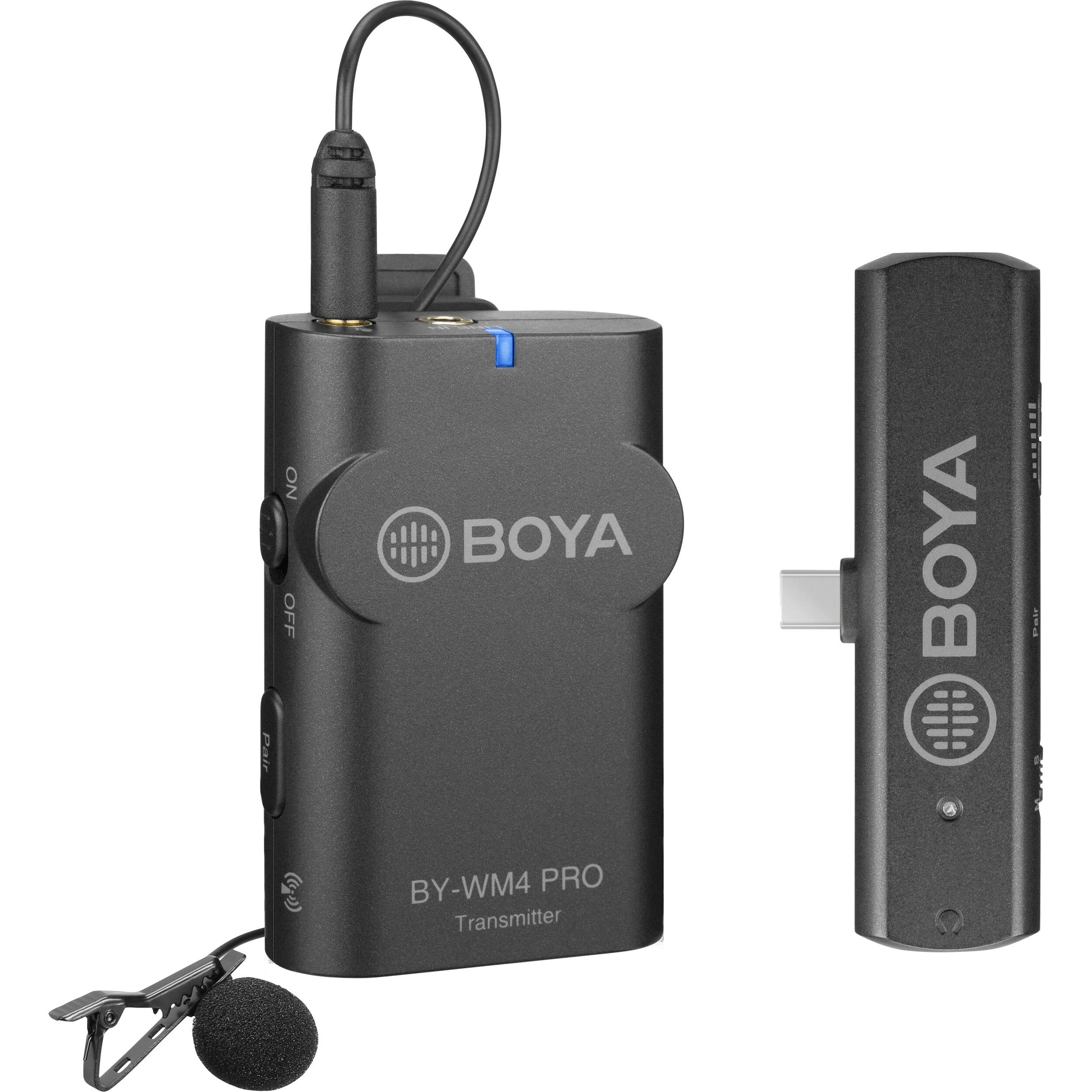 Boya BY-WM4 PRO-K5 Kit Sistema Microfono Wireless 2,4GHz VHF, Ricevitore USB-C + Trasmettitore con Lavalier Pulce