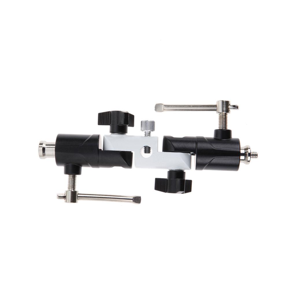 Take TK-DHOLDER Supporto con Doppio Snodo in Metallo per Tutti i Flash da Slitta con Attacco per Ombrello e Stativo