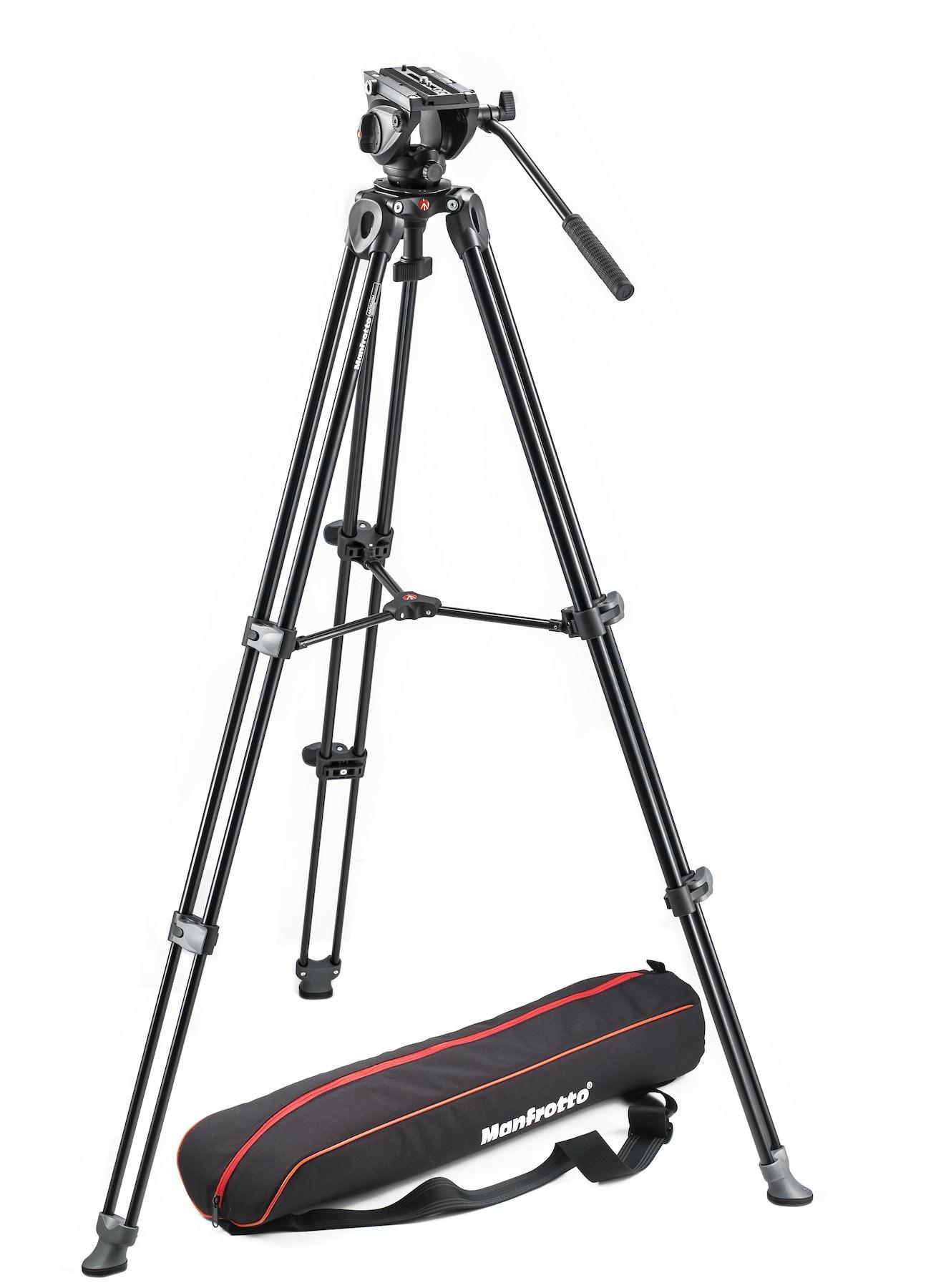 Manfrotto MVK500AM Kit 500, treppiede telescopico a doppio tubo MVT502AM sacca