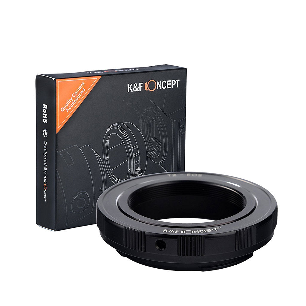 K&F Concept Anello Adattatore da Obiettivi con Attacco a Vite T2 a Canon Eos