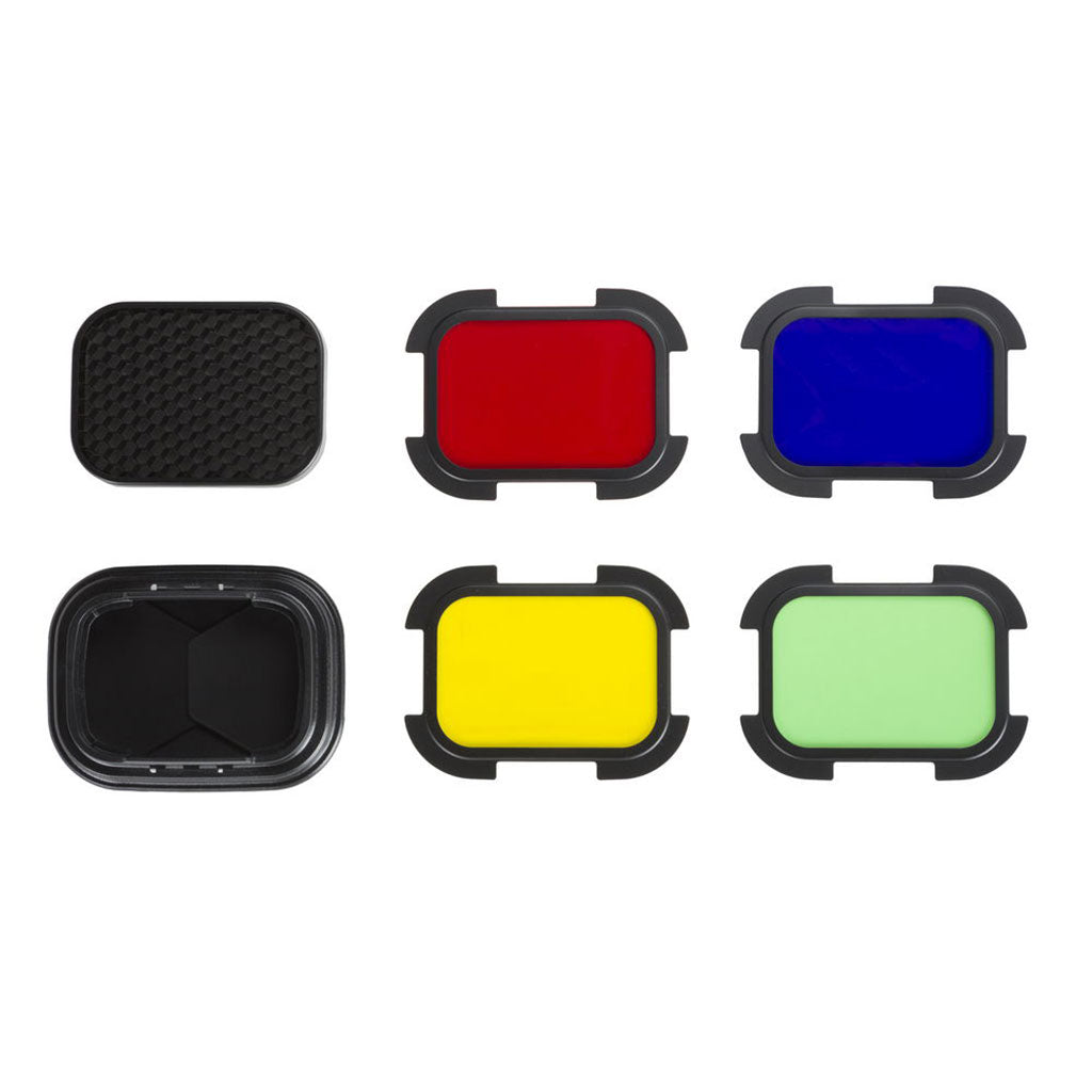 Quadralite Kit Alette con Gelatine e Griglia per Testa A-Type Flash Reporter 200 TTL