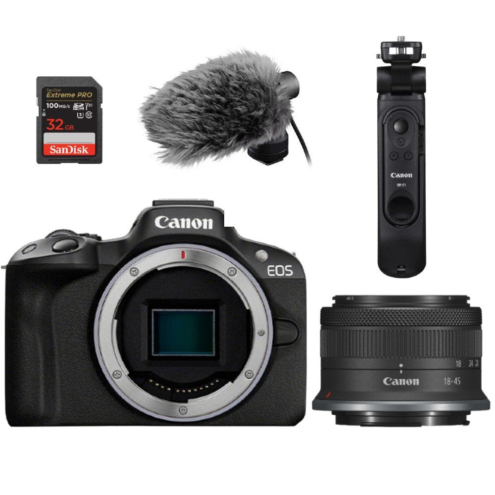 Canon EOS R50 nera + RF-S 18-45mm Content Creator Kit