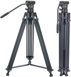 Cayer BV30LH treppiede in tubo doppio di alluminio professionale testa fluida K3 carico oltre 30KG
