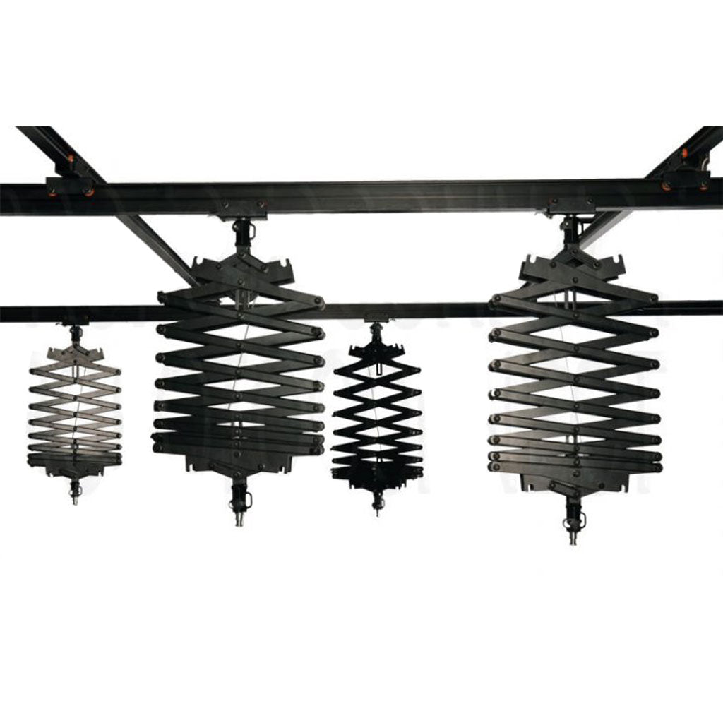 Take Tk KITPG4 Sistema Aereo Completo di 4X Barre 3mt Carrelli e 4X Pantografi per Accessori da Studio